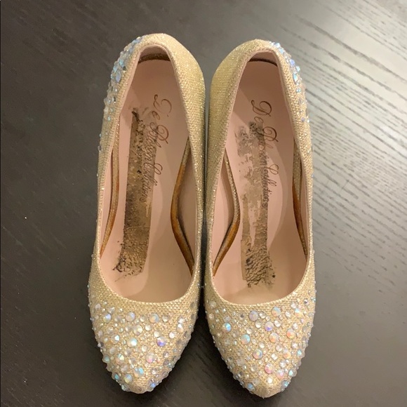 Pump Crystal Bling Rhineston Stilett Platform Heel - Picture 5 of 14